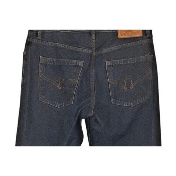 Rocawear Denim Jeans Mens 36x30 Dark Blue Straight Fit Speckled Leg 5 Pocket - Picture 3 of 10